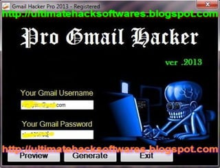Gmail Hacker Pro 2013 - Fast and free way to hack Gmail accounts passwords !