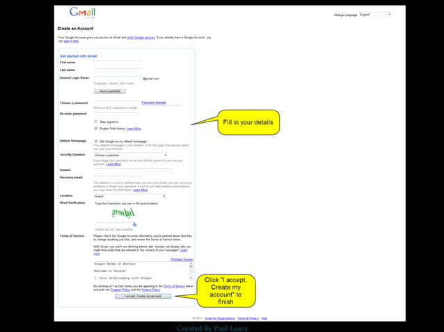 Gmail+ method for creating student accounts (edublogs) | PPT | Email ...