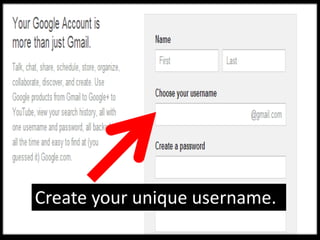 Create your unique username.
 
