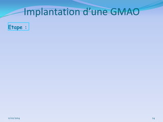 Implantation d’une GMAO
Etape :

11/02/2014

24

 