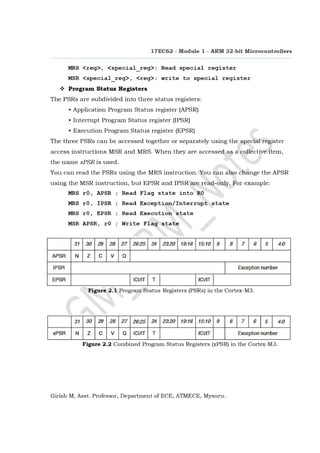 ARM 32 Bit Microcontrollers_Module-1_VTU_17EC62_Notes | PDF