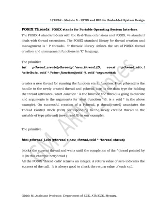 RTOS and IDE for Embedded System Design