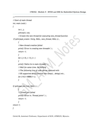 RTOS and IDE for Embedded System Design