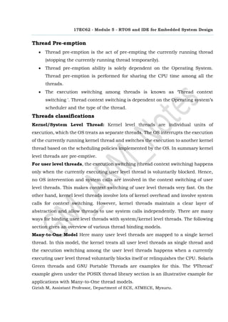 RTOS and IDE for Embedded System Design