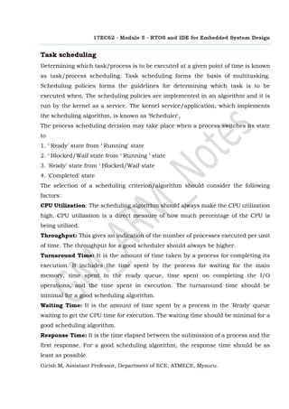 RTOS and IDE for Embedded System Design