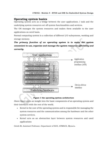 RTOS and IDE for Embedded System Design