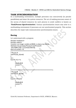 RTOS and IDE for Embedded System Design