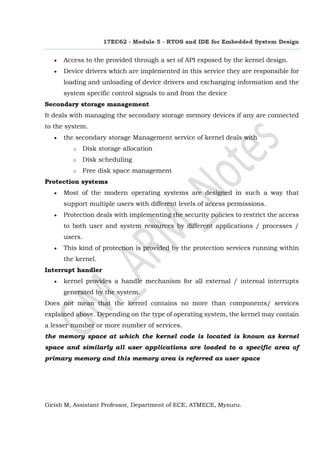 RTOS and IDE for Embedded System Design