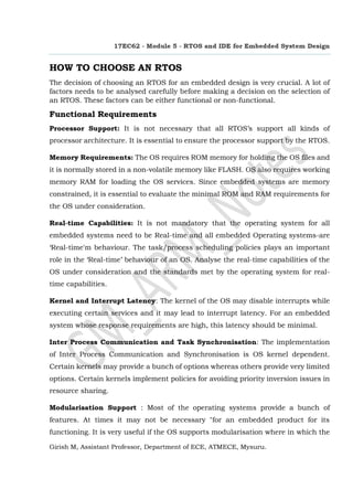 RTOS and IDE for Embedded System Design