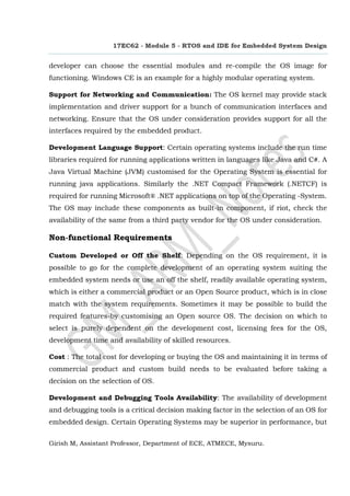 RTOS and IDE for Embedded System Design