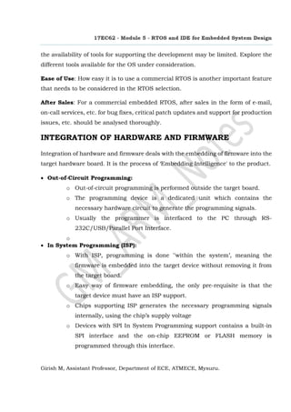 RTOS and IDE for Embedded System Design