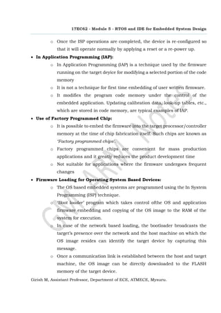 RTOS and IDE for Embedded System Design