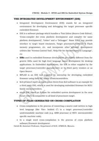 RTOS and IDE for Embedded System Design