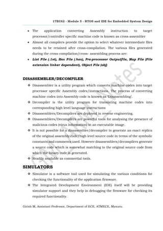 RTOS and IDE for Embedded System Design
