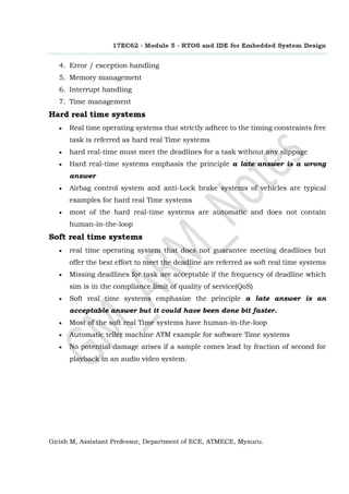 RTOS and IDE for Embedded System Design