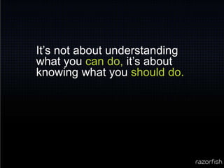 It’s not about understanding what you can do, it’s about knowing what you should do.
