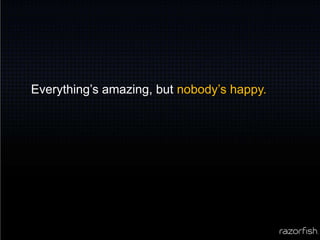 Everything’s amazing, but nobody’s happy.