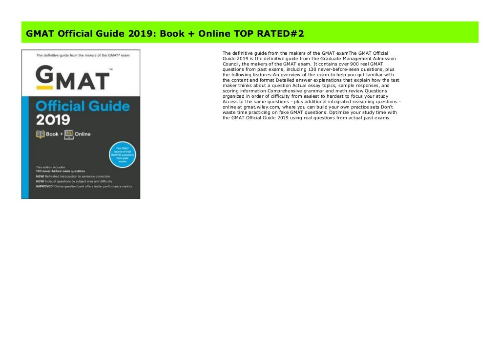 GMAT Official Guide 2019: Book + Online TOP RATED#2