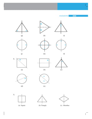 VISUALISING SOLID SHAPES 285
How many units have you taken along (i) ‘length’? (ii) ‘breadth’? (iii) ‘height’? Do
theymatchwiththeunitsmentionedintheobliquesketch?
EXERCISE 15.2
1. Use isometric dot paper and make an isometric sketch for each one of the
given shapes:
Fig 15.15
2. Thedimensionsofacuboidare5cm,3cmand2cm. Drawthreedifferentisometric
sketches of this cuboid.
3. Three cubes each with 2 cm edge are placed side by side to form a cuboid. Sketch
an oblique or isometric sketch of this cuboid.
4. Make an oblique sketch for each one of the given isometric shapes:
(i) (ii)
(iii)
(iv)
 