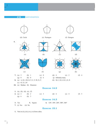 MATHEMATICS286
5. Give(i)anobliquesketchand(ii)anisometricsketchforeachofthefollowing:
(a) A cuboid of dimensions 5 cm, 3 cm and 2 cm. (Is your sketch unique?)
(b) A cube with an edge 4 cm long.
Anisometricsheetisattachedattheendofthebook.Youcouldtrytomakeonitsome
cubesorcuboidsofdimensionsspecifiedbyyourfriend.
15.4.3 Visualising Solid Objects
Sometimes when you look at combined shapes, some of them may be hidden from
yourview.
Herearesomeactivitiesyoucouldtryinyourfreetimetohelpyouvisualisesomesolid
objects and how they look. Take some cubes and arrange them as shown in
Fig 15.16.
Fig 15.16
Now ask your friend to guess how many cubes there are when observed from the
view shown by the arrow mark.
Trytoguessthenumberofcubesinthefollowingarrangements(Fig15.17).
DO THIS
How
many
cubes?
(i) (ii) (iii)
TRY THESE
(i) (iii)(ii)Fig 15.17
 