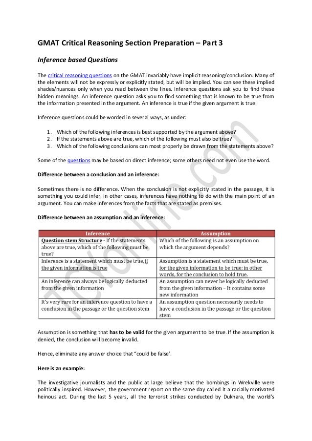 Critical reasoning questions and answers image
