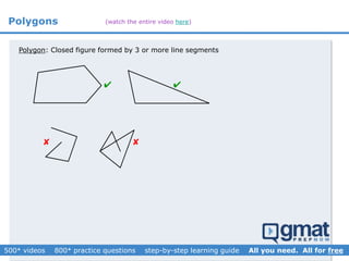 Polygons
Polygon: Closed figure formed by 3 or more line segments




(watch the entire video here)
 