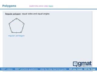 Polygons
Regular polygon: equal sides and equal angles
regular pentagon
 


(watch the entire video here)
 