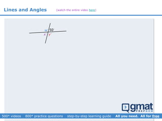 Lines and Angles
w 50
yx
(watch the entire video here)
 