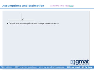 
• Do not make assumptions about angle measurements
x
Assumptions and Estimation (watch the entire video here)
 