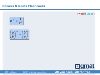 (watch video)
Powers & Roots Flashcards
 