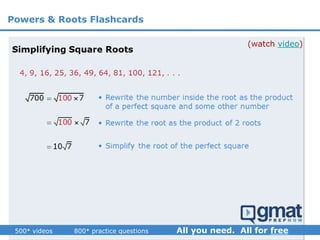 (watch video)
Powers & Roots Flashcards
 
