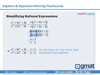 (watch video)
Algebra & Equation-Solving Flashcards
 
