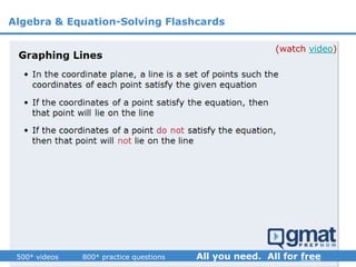 (watch video)
Algebra & Equation-Solving Flashcards
 