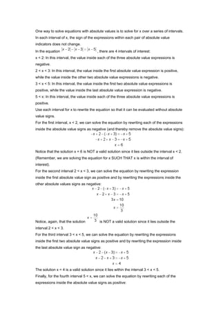 Gmat quant topic 3 (inequalities + absolute value) solutions | DOC