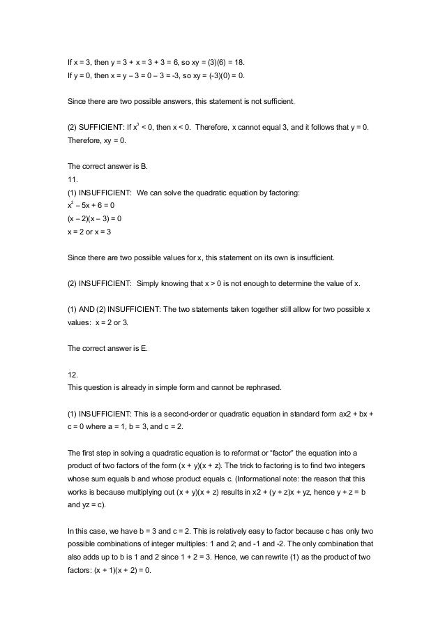 Gmat Quant Topic 3 Inequalities Absolute Value Solutions