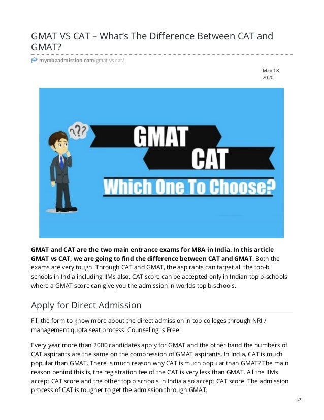Gmat vs cat whats the difference between cat and gmat