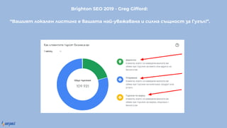Brighton SEO 2019 - Greg Gifford:
“Ва я о а е с е а а а а -у а а а а с а с ос а Гу !”.
 