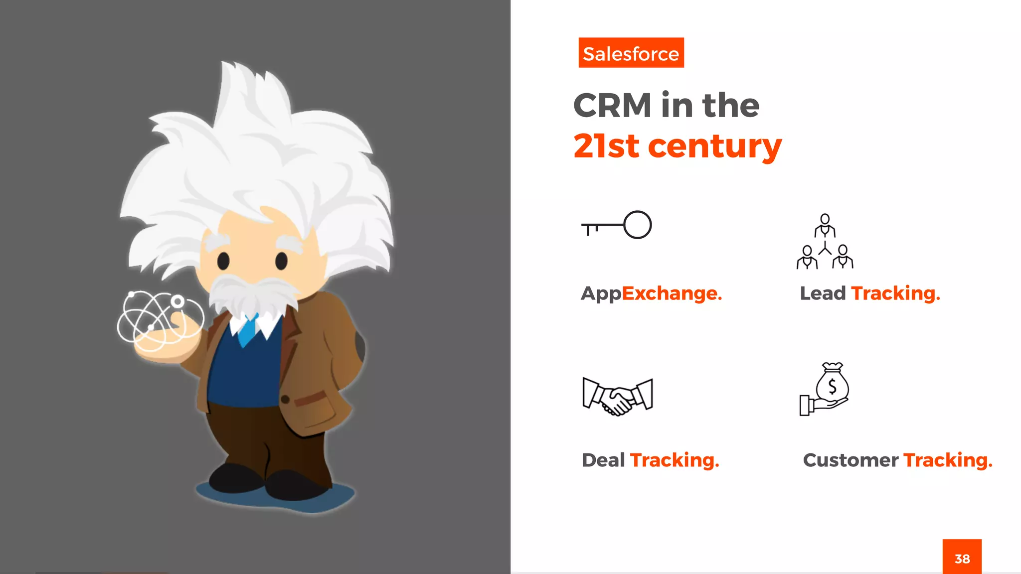 38
AppExchange. Lead Tracking.
Deal Tracking. Customer Tracking.
CRM in the
21st century
Salesforce
 