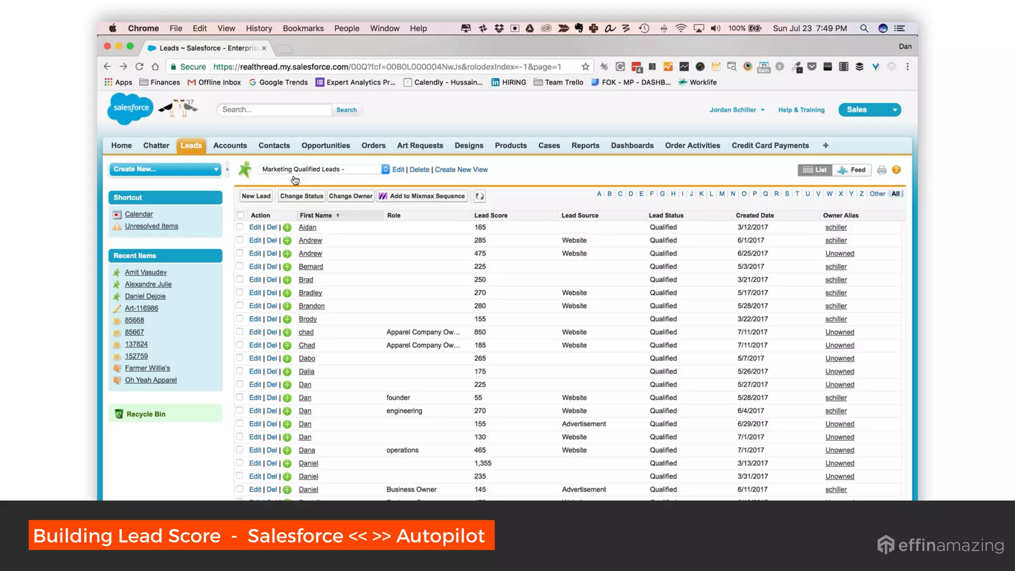 Building Lead Score - Salesforce << >> Autopilot
 