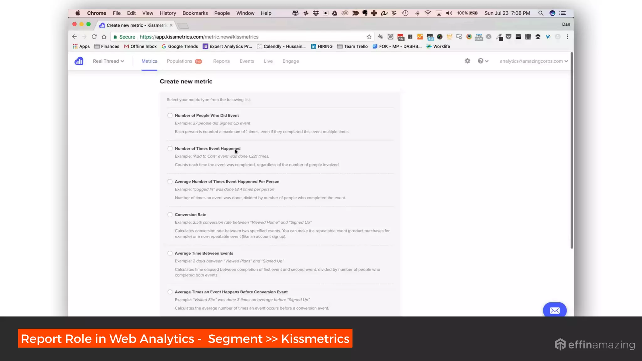 Report Role in Web Analytics - Segment >> Kissmetrics
 