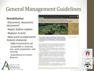 Vegetation
General Management Guidelines
 