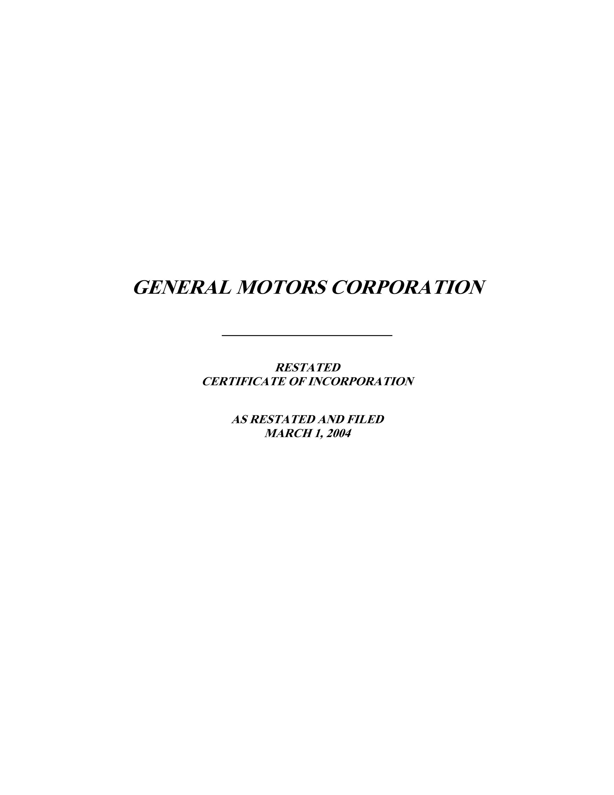 GM Corporate Governance Certificate of Incorporation PDF