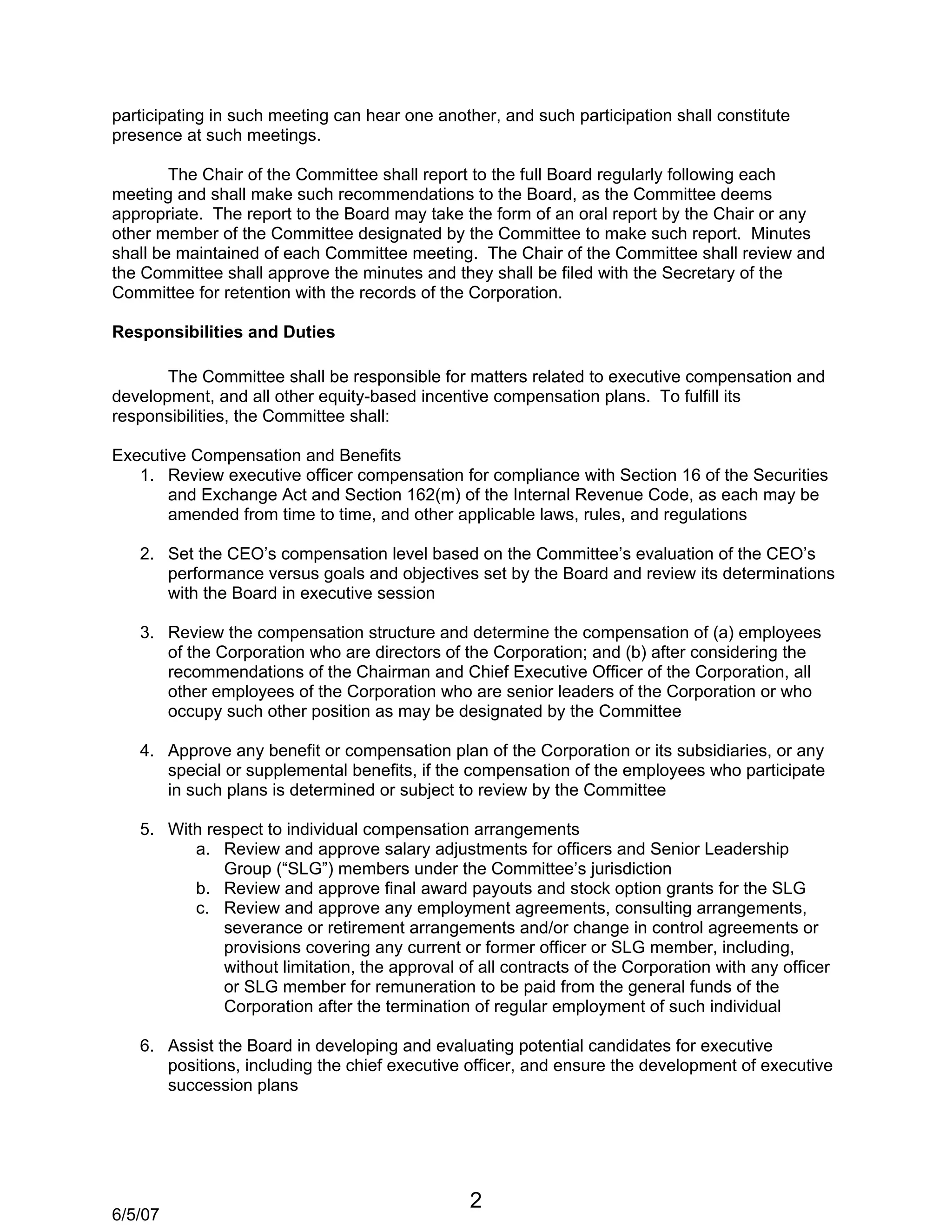 GM_Corporate Governance_Executive Compensation Committee