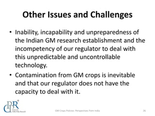 GM Crops Policies: Perspectives from India | PPTX