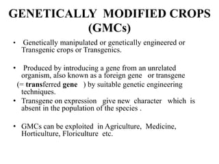 Gmcs Process Genetically Modified Crops SMG | PPTX