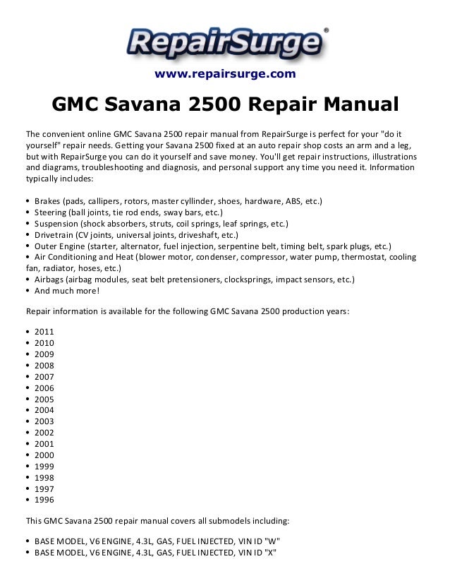 Diagram Of 1999 Gmc Savana Engine - Wiring Diagram