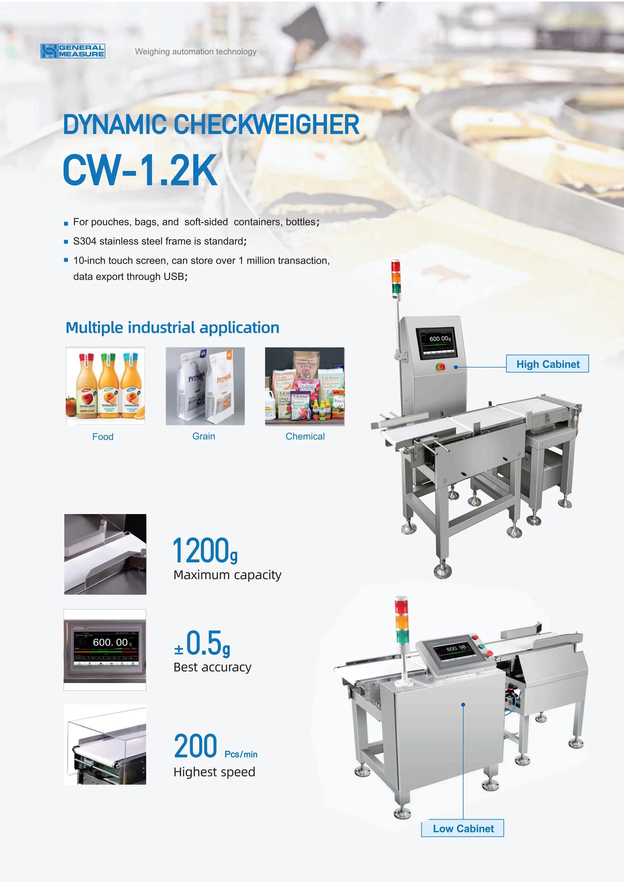 GM CW-6K Dynamic Checkweigher with Metal Detector