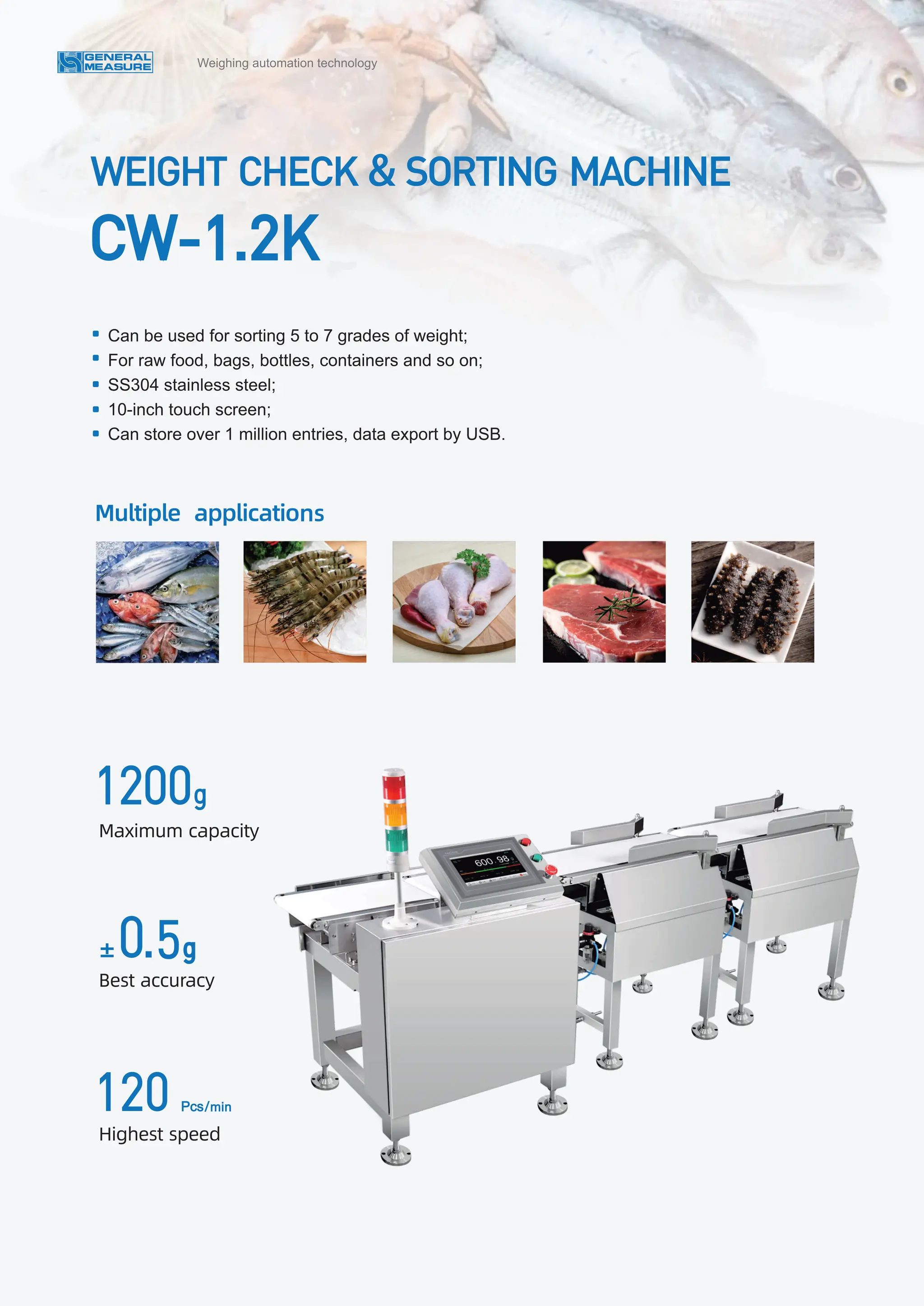 GM CW-6K Dynamic Checkweigher with Metal Detector