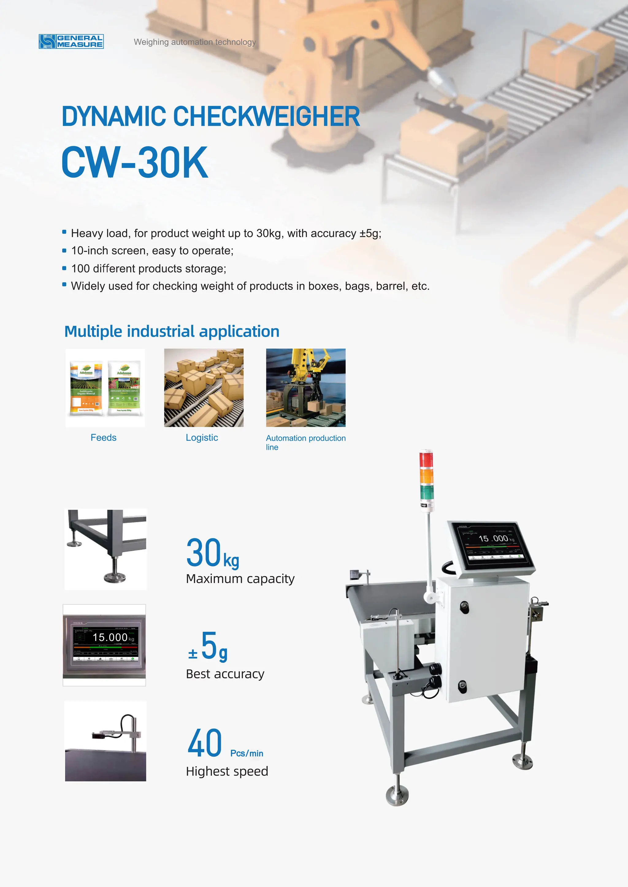GM CW-6K Dynamic Checkweigher with Metal Detector