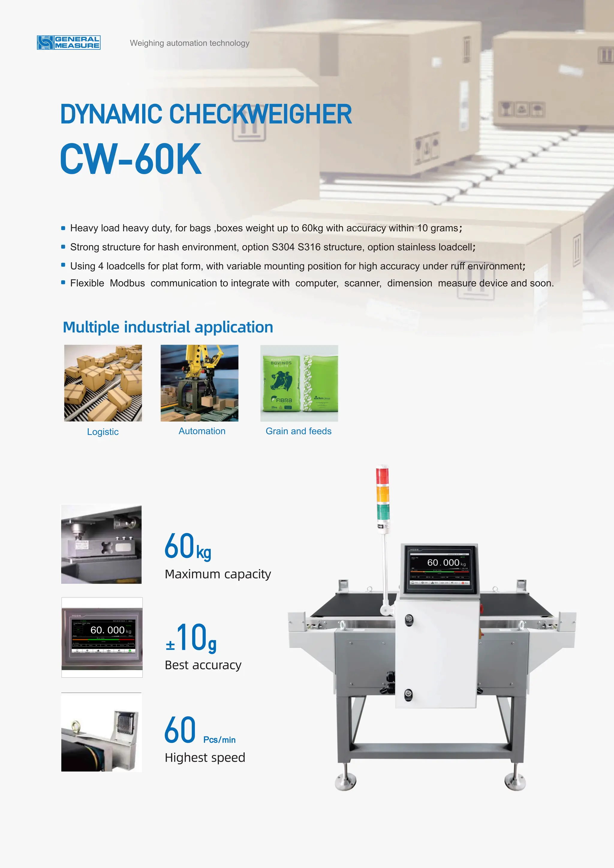 GM CW-6K Dynamic Checkweigher with Metal Detector